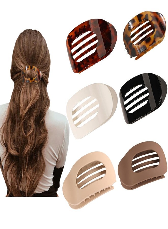 AITELEI 6PCS Flat Hair Clips for Women, French Design Flat Hair Claws, Secure Hold Inner Teeth Hair Claw Clips, Strong Hold No Slip Hair Barrettes For Lying Down Holiday Christmas Gifts - Image 1
